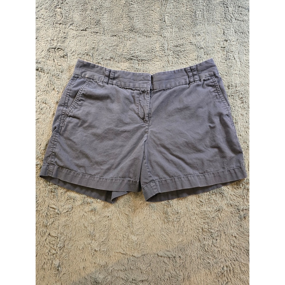 Ann Taylor Loft Original Chino Shorts‎ Womens 8 Gray Mid Rise Casual Summer 0123